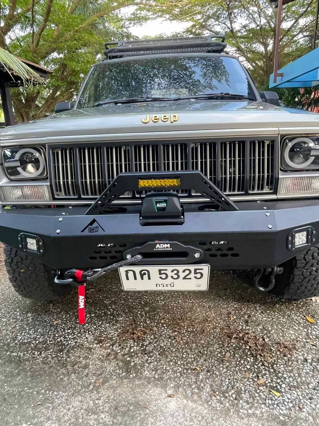 กันชนหน้าเหล็ก XJ รุ่นใส่วินช์ พร้อมไฟตัดหมอก LED รูปที่ 2